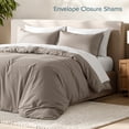 thumbnail image 6 of Bare Home Luxury Duvet Cover and Sham Set - Premium 1800 Collection - Ultra-Soft - California King, Khaki, 3-Pieces, 6 of 10