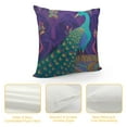 thumbnail image 4 of JEUXUS  Ethnic Throw Pillow Cushion Cover, Peacock Bird with Oriental Feather Before Image, Decorative Square Accent Pillow Case,  Purple Green, 4 of 5