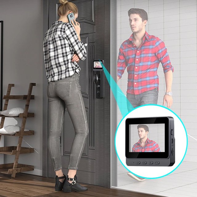De Timbre De Vídeo Inalámbrico, Pantalla A Color De 4,3 Pulgadas, Pantalla De Cámara De Timbre De Vídeo, Ahorro De Energía 1080P Para Apartamento