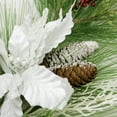 thumbnail image 2 of Northlight 6' Frosted Long Needle Pine with Poinsettias and Pine Cones Artificial Christmas Garland, 2 of 2