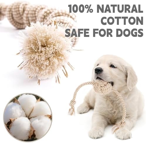 Dog Rope Toy for Small Dog 3pcs, Natural Chew Toys for Puppy, Medium & Small Dogs, Tug of War Rope for Puppies Clean & Relieve Teething