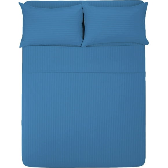 Sábana Queen Size 1800 Hilos, Microfibra Grabada Ultra Suave Mod. Turquesa