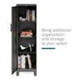 thumbnail image 4 of Space Solutions 53.38 inch High 4 Shelf Storage Locker Cabinet, Welded Metal, Fully Assembled, Vented Door, 3 inch Riser Legs, Black, 4 of 15