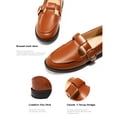 thumbnail image 3 of Womens Slip On Loafers T-Strap Closed Round Toe Flats Comfortable Work Business Dress Shoes, 3 of 3