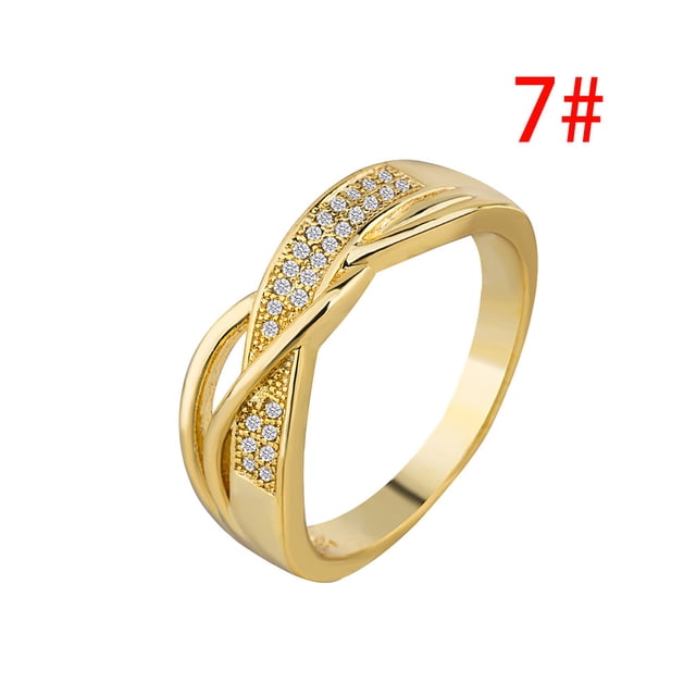 Xihbxyly Cinta para Mujer Bañada En Oro Amarillo de 18 Quilates con Diamantes