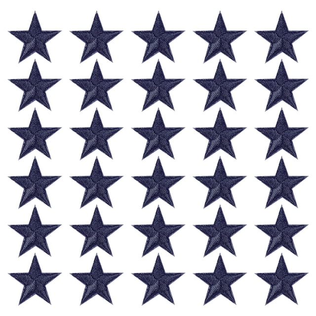 5 Parche de Hierro en Forma de Estrella, Parche Bordado para Aplicaciones y Embellecimientos para Ropa y Chaquetas, Azul Marino 33Pcs