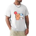 thumbnail image 1 of Camiseta de verano para hombre camisa de marca oso y Panda Dudu Bubu Balloon divertida de manga corta negra, 1 of 7