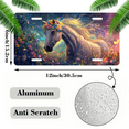thumbnail image 2 of 1 Pcs 2D Flat License Plate Covers & Frames, A Horse Wearing a Flower For Decorative Front, Waterproof For Decoration Aluminum License Plate Covers & Frames Cover For Men Women, 12" X 6", 2 of 7