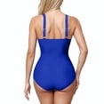 thumbnail image 4 of CHGBMOK Womens One Piece Swimsuit Tummy Control Bathing Suit Solid V Neck Swim Suit Trendy Ruched Criss Cross Swimwear, 4 of 6