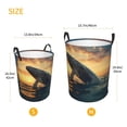 thumbnail image 2 of Lsque Sunset Ocean Whale pattern Laundry Hamper Basket, Tall Woven Rope Hamper Basket for Clothes, Lightweight Storage Basket, Collapsible Waterproof-Medium, 2 of 8