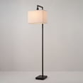 thumbnail image 2 of 60" Matte Black Floor Lamp with White Fabric Shade, 2 of 11