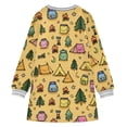 thumbnail image 6 of Girls' long-sleeved dress Camping Girls' A-line dress with ribbed cuffs Soft and comfortable, 6 of 6
