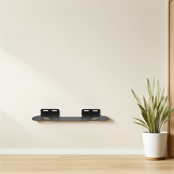 HOOWIFFY Black Soundbar Wall Mount Bracket, Durable Carbon Steel for TV Speaker Bar