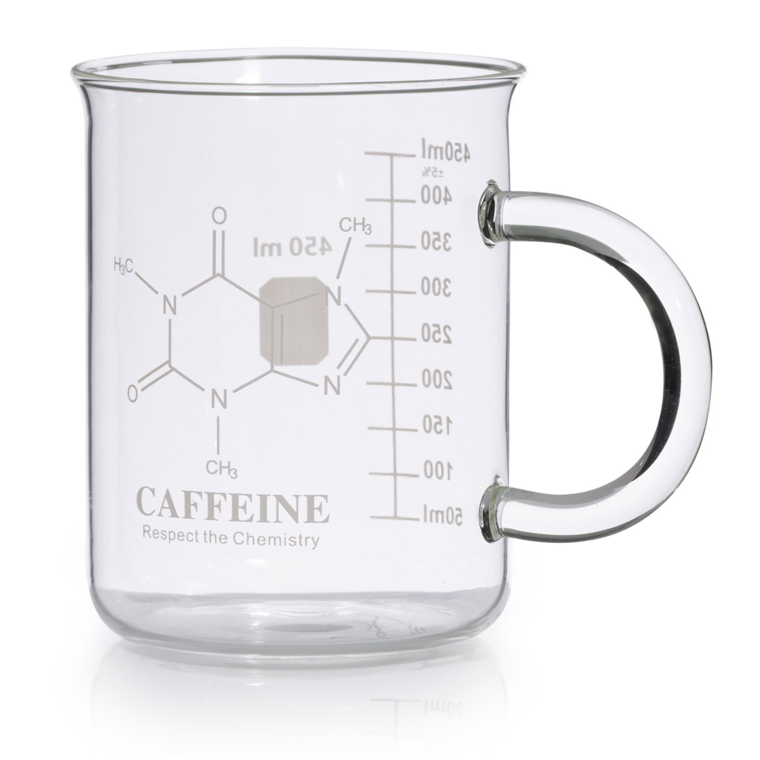 Caffeine Beaker Mug, Caffeine Molecule Mug Chemistry Mug 16 oz