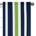 thumbnail image 3 of Stripe Navy Green Semi-Sheer Curtain Panels (Set of 2) by Sweet Jojo Designs, 3 of 5