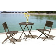 Royal Garden All-Weather Wicker 3 pc. Round Bistro Table Set - Brown