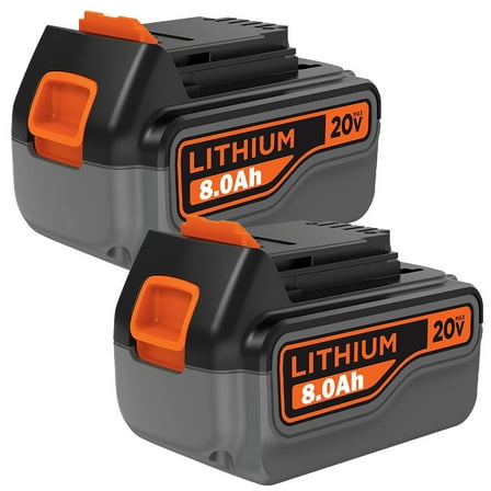 2Pack 8.0Ah 20V MAX LBXR20 for Black and Decker Battery LB2X4020 LBXR2020 LBXR20 LBXR20B-2 LB2X3020 LBXR20BT Cordless Power Tools