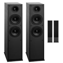 KFFKFF Floorstanding Tower Speakers, 2-Way Design with 1-Inch Tweeter, Dual 6.5-Inch Woofers, 400W Peak Output, 65Hz–20kHz Frequency Range, Sturdy MDF Cabinet, Ideal for Home Audio, Set of Two