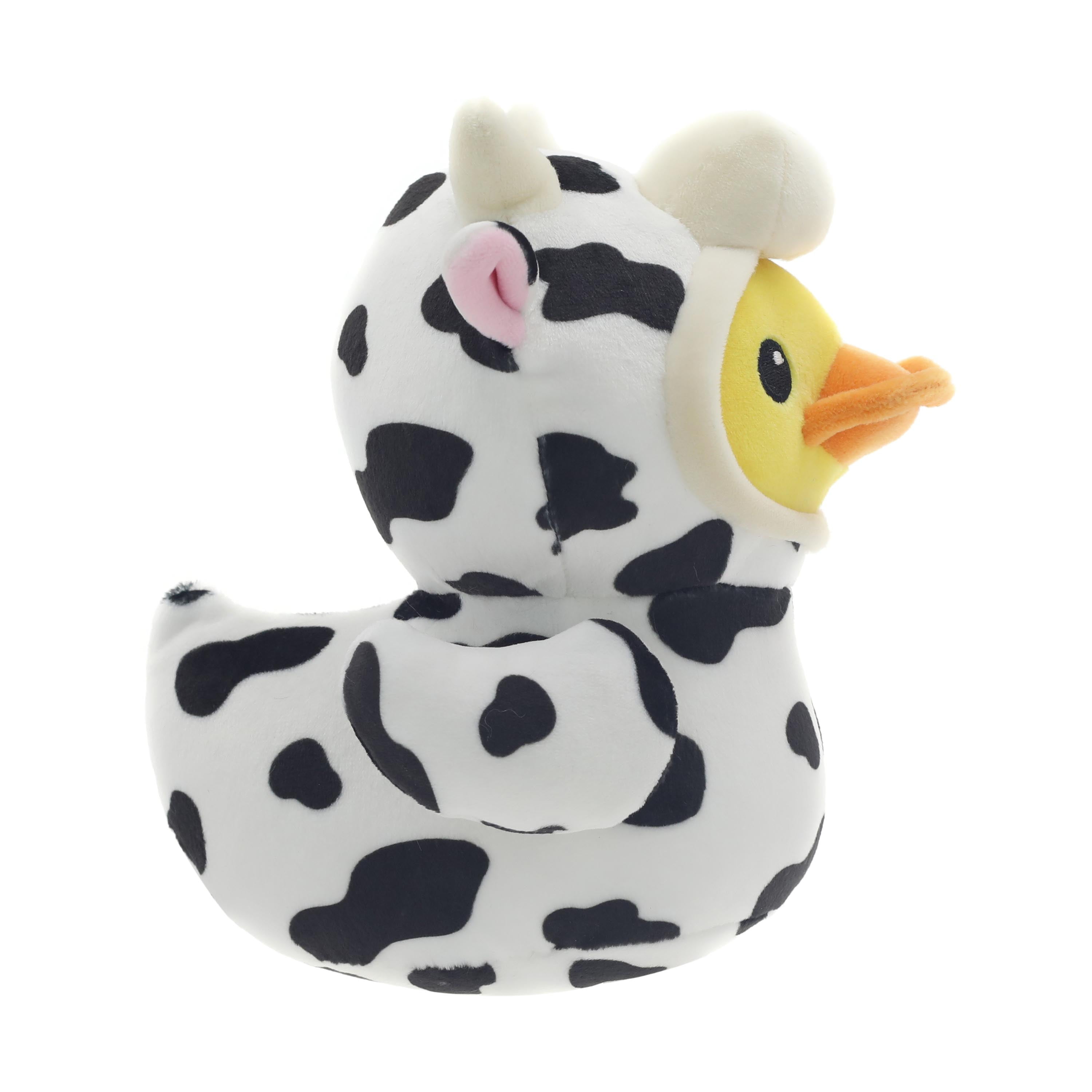 6.5" Quackerz™ Duck Plush in Cow Onesie