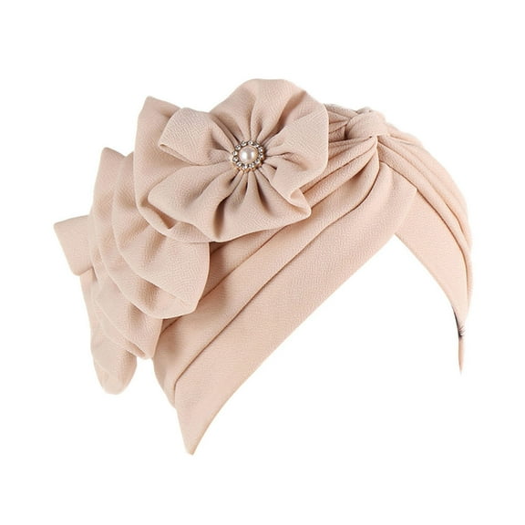 BKQCNKM Head Turbans for Women, Cancer Headwear for Women, Beanie for Women, Pre Tied Head Scarf for Women, Beige One Size