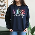 thumbnail image 4 of EcoLoom Nurse Life Rn Lpn Cna Leopard Nurse Week Healthcare Long Sleeve Unisex Midweight Crewneck Sweatshirt, 4 of 4