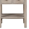 thumbnail image 4 of Transitional Nightstand with Two Drawers and Bottom Shelf, Gray, 4 of 5