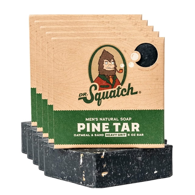 Jabón en barra Dr. Squatch, totalmente natural para hombre, paquete de 5 unidades, alquitrán de pino