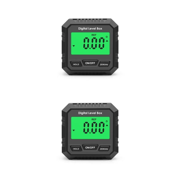 Scienceny Transportador de caja de nivel digital Medidor de niveles LCD de 490 ° Mini medidores de bisel con retroiluminación de base Type1 NO1