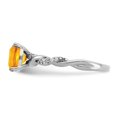 thumbnail image 4 of Auriga Fine Jewelry 925 Sterling Silver Rh-plated Citrine and Diamond Ring for Women Size 6, 4 of 6