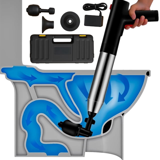 Desatascador eléctrico Ultimaxx de un solo botón, negro