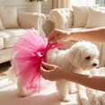 thumbnail image 4 of Pet Tutu Skirt Sparkle Mesh Dog Party Dress with Adjustable Tie for Holiday Cosplay and Festivals Hot Pink L, 4 of 9
