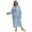 Light Blue, variant on Plus Size Ladies Long Sleeve Nightdress - Plus Size Womens Nightgown Long Sleeve Loungewear Casual Sleepwear Lightweight Comfy Soft Sleepdress XL-5XL
