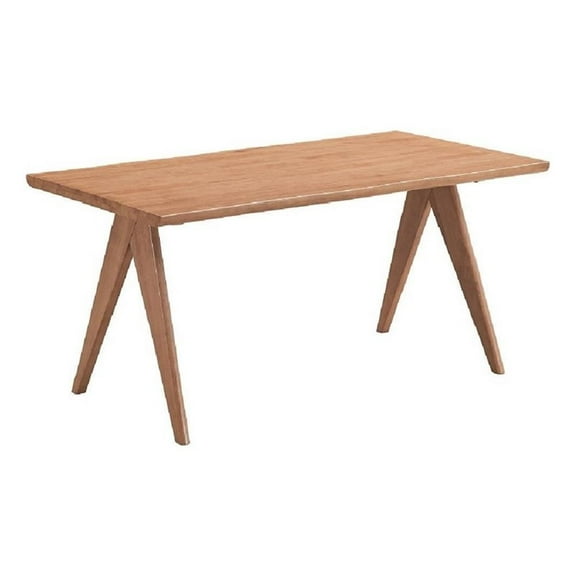 Tina 63 Inch Dining Table-Rectangular-Live Edge Natural Brown Wood