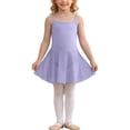 thumbnail image 2 of ITSAME Girls Ballet Dance Dress, Ruffle Leotards Spaghetti Strap Kids Fashion Ballet A-Line Dress Purple 7-8T, 2 of 7