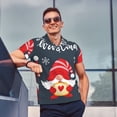 thumbnail image 4 of Balery Three Cute Christmas Gnomes Camisa Polo de Hombre con Estampado, de Manga Corta y Tejido Medio, Camisa Tipo Golf Polo-3X-Large, 4 of 6