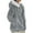 Light Grey, variant on MAWCLOS Ladies Thickened Solid Color Hooded Cardigan Winter With Pockets Sherpa Coat Black 4XL