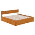 thumbnail image 2 of AFI Orlando King Wood Platform Bed with Footboard and Twin XL Trundle, Light Toffee, 2 of 15