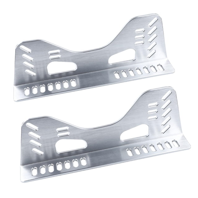 Miulika 2 Pcs Supports Latéraux de Siège de Course avec Multi-Trous en Forme de L Professionnels Robustes Faciles à Installer pour Sièges Baquets Pièces de Réparation Argent