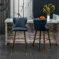 thumbnail image 3 of Roundhill Furniture Nevis Mid-Century Modern Faux Leather Tufted 29.5 in. Bar Stool - Set of 2, Blue, 3 of 5