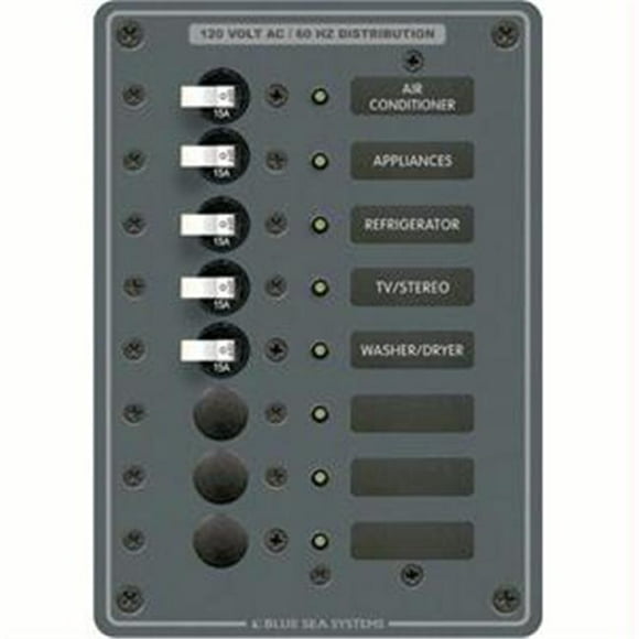 Blue Sea 8059 AC 8 Position Toggle Circuit Breaker Panel