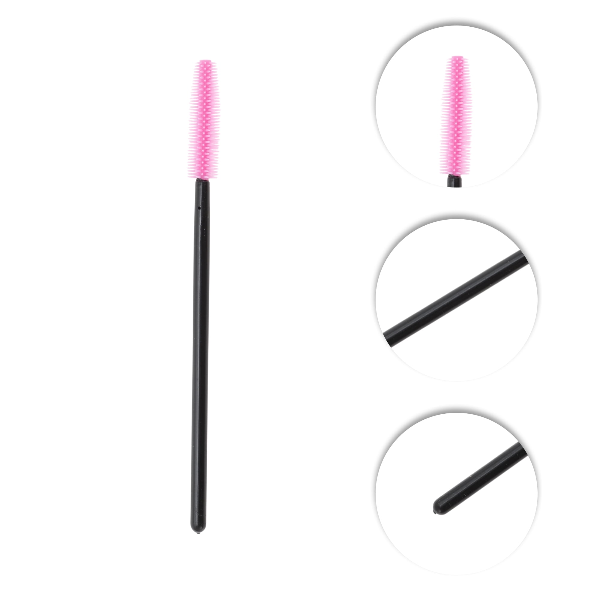 Unique Bargains 50 Pcs Convenient Silicone Eyelash Brush for Bathroom Black, Pink