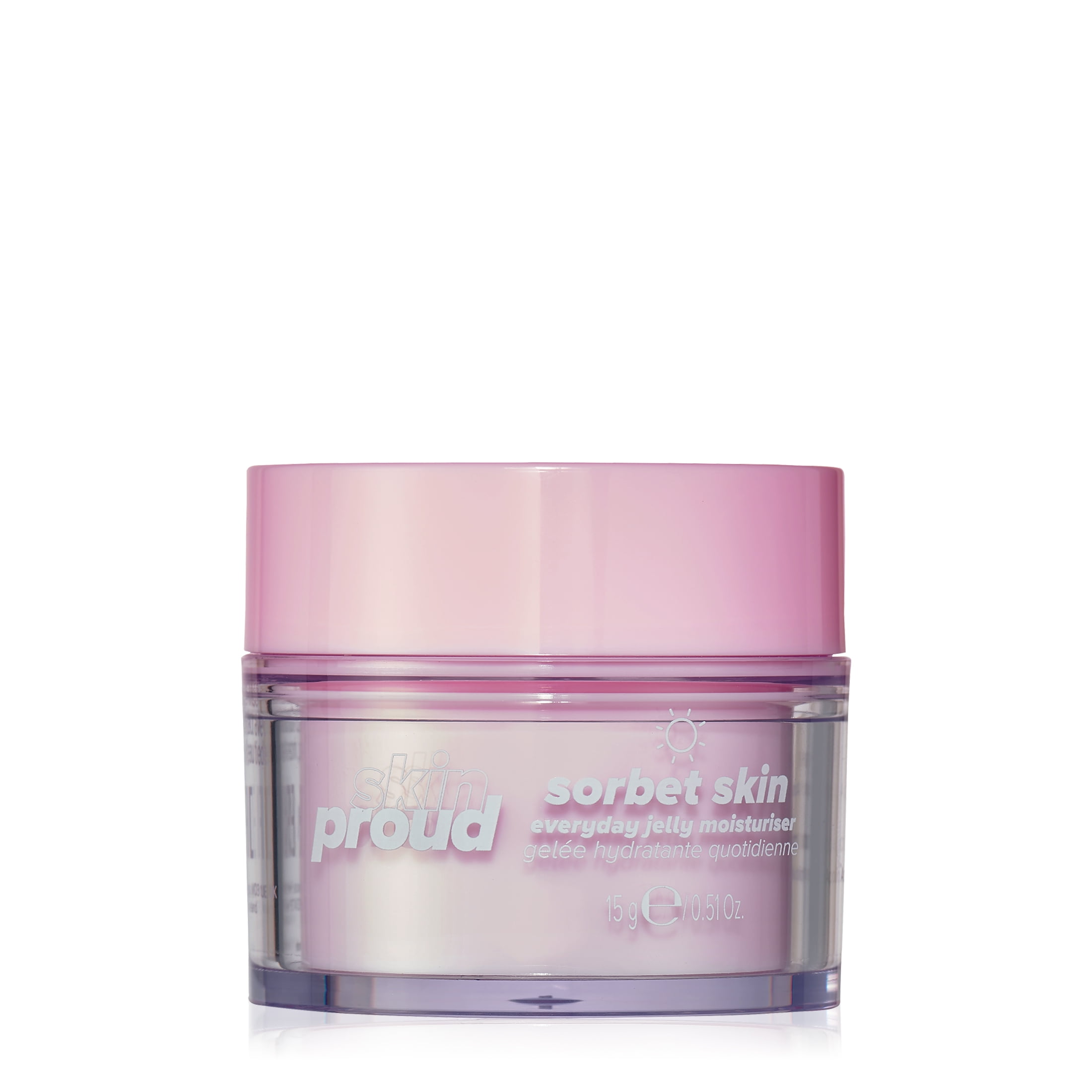 Skin Proud Sorbet Skin, Mini Everyday Jelly Face Moisturizer, 100% Vegan, 0.51 oz
