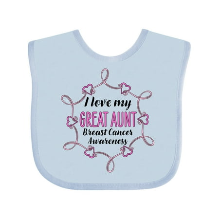 

Inktastic I Love My Great Aunt- Breast Cancer Awareness Gift Baby Boy or Baby Girl Bib