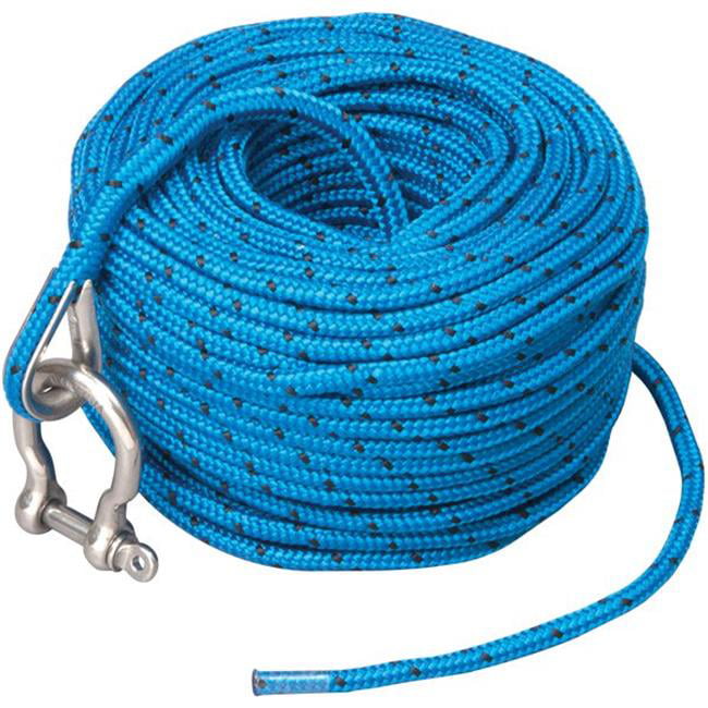 1 Blue Hollow Braided 1/4" in x 40' ft Boat Marine Utility Line Tie-Down Rope 