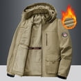 thumbnail image 5 of uikmnh Mens Winter Jacket Winter New Men'S Jackets Fall and Winter New Plus Size Padded and Thickened Winter Jacket Size:3XL, 5 of 6
