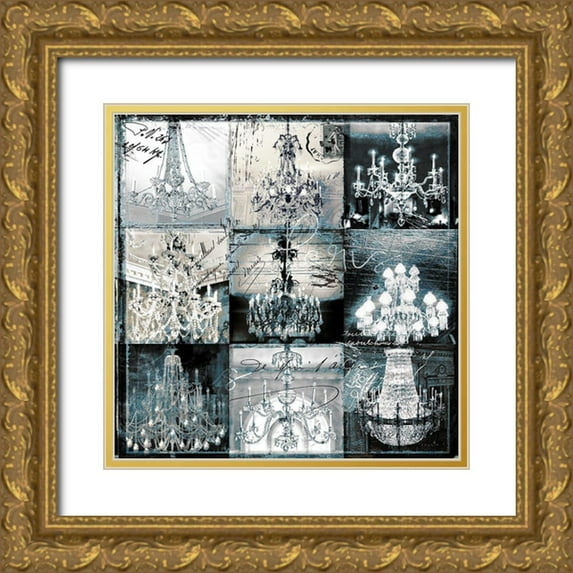 Sophie 6 20x20 Gold Ornate Wood Framed with Double Matting Museum Art Print Titled - Chandelier Collage