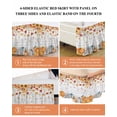 thumbnail image 6 of Fall Pumpkin Bed Skirt Queen Size 18 Inch Drop, Thanksgiving Sunflower Maple Leaf Wood Grain Wrap Around Dust Ruffle Bedskirts, Wrinkle & Fade Resistant Easy Fit Bedskirt with Adjustable Elastic, 6 of 8
