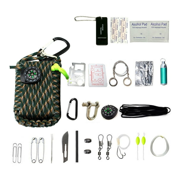 sweethay Kit de caja de emergencia para supervivencia al aire libre 29 en 1, bolsa de emergencia SOS, conjunto de equipo de de Type2 NO2