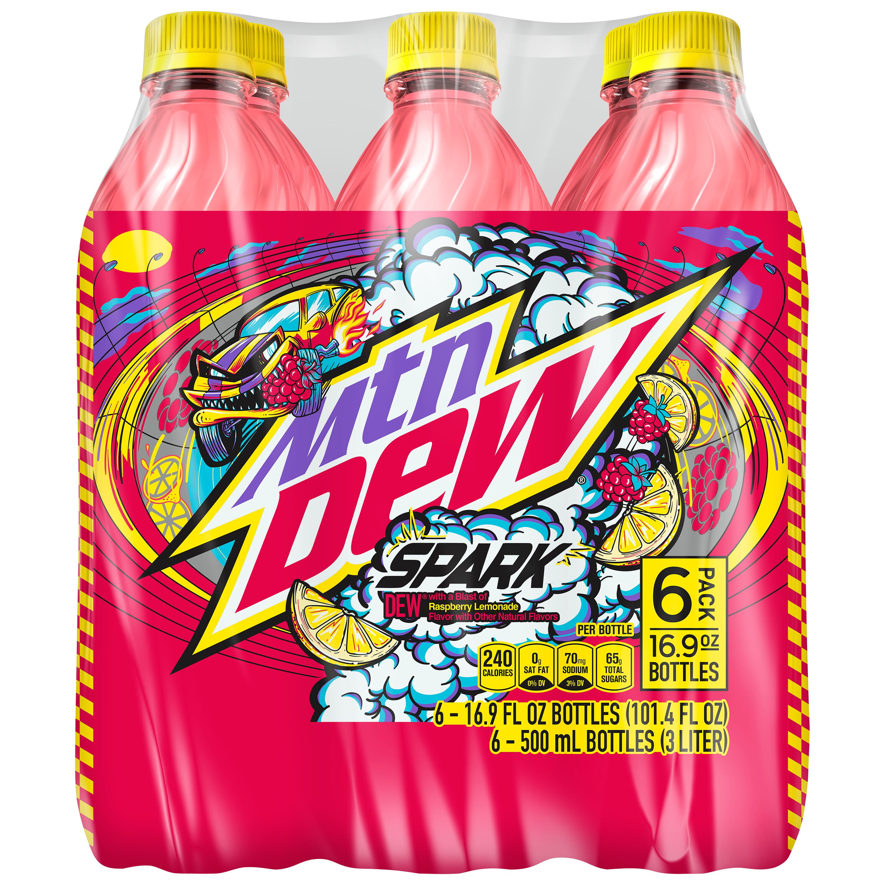 Mtn Dew Spark Soda Raspberry Lemonade 16.9 Fluid Ounce, 6 Count