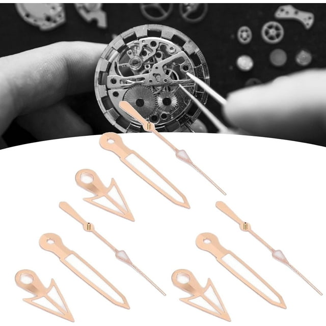 AVEKI Watch Hands Hour Minute Second Luminous Watch Movement Modification Parts for Nh35 Nh36 Pointer Watch Movement, 10Pcs Set Watch Pointer Repair Tools Kits Modification Parts Accessories(SK- B0514
